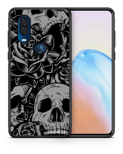 Funda Moto One Vision Calaveras Y Rosas Tpu Uso Rudo