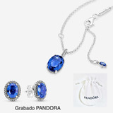 Collar Y Aretes Hal Brill Compatible Pandora,plata+bolsa
