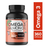 Omega 3 De Salmon Oil 360 Capsulas Con Epa Y Dha - Life 360+ Sabor Sin Sabor (360 Capsulas)