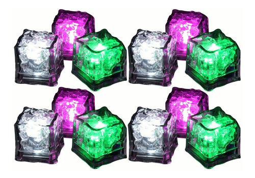 12 Cubos Hielo Led De Multicolor Intensamente