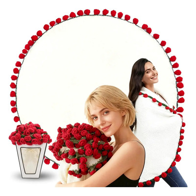 Manta De Ramo 52 Flores De Ganchillo Producto Terminado 80cm,manta De Flores De Ganchillo Suave, Manta Tejida A Mano Decoración,para Mamá Día De La Madre Cumpleaños Día De San Valentín (rosa Roja) | MercadoLibre