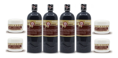 4 Shampoo Yeguada La Reserva Original + 4 Colageno Grande 