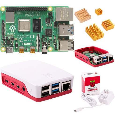 Raspberry Pi 4 B 2gb Carcasa Case Eliminador Oficial Pi4 Kit