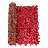 Follaje Artificial Sintetico Flor Color Rojo Rollo De 3x1m 