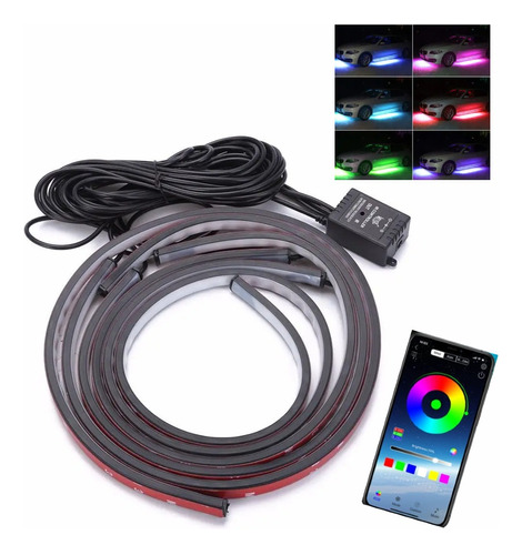 Led Rgb Iluminacion Debajo Del Auto + Bluetooth App Karvas