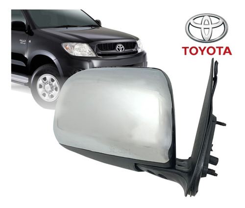 Retrovisor Manual Derecho / Cromo Para Hilux (06' Al 12')  Foto 3