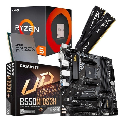 Kit Upgrade Ryzen 5 5600g + Gigabyte B550m Ds3h + 16 Gb Ddr4