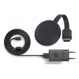 Google Chromecast 3ª Geração Full Hd 1080 Carvão Versão