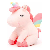 Peluche Unicornio Con Alas De Arcoíris 25cm