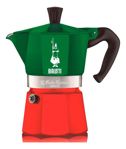 Cafetera Italiana Bialetti Moka Express Tricolor De 6 Tazas 