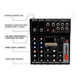 Mesa De Som Profissional 5 Canais Mixer Efeitos Usb