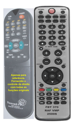 Controle P/ Raf Videoke Vmp 2500 S  Fbt370