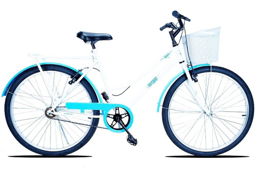 Bicicleta  De Passeio Forss Rose Aro 26 Freios V-brakes Cor Branco/azul-claro Com Descanso Lateral