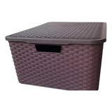 Canasto Organizador Plastico Simil/rattan Grande  N° 4