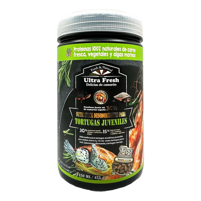 Azoo Ultra Fresh Pellets Delicias Camarón Tortugas Juveniles 425g | Meses sin interés