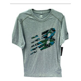 Playera New Balance Hombre Color Gris Con Monograma Original