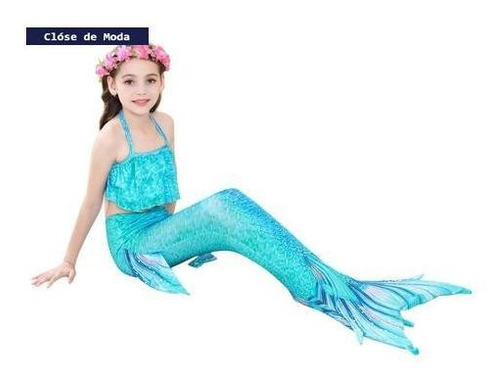 Traje De Baño Niñas Bikini Niños Colas De Sirena Traje De Ba