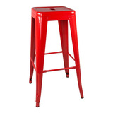 Silla Taburete Metal Tolix Piso Comedor Bar Lf5-03h Rojo