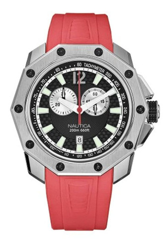 Nautica N24517g Nvl100 - Reloj De Resina Roja Para Hombre