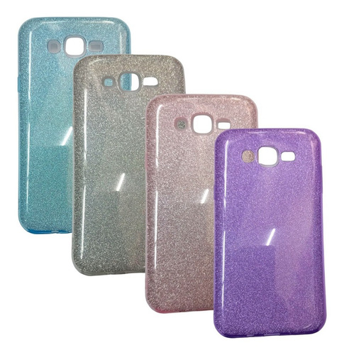 Funda De Silicona Con Brillo De Colores Para Samsung J7 Neo