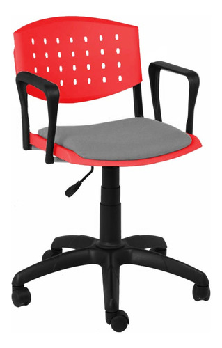 Silla Giratoria Plastico Asiento Tapizado Oficina Escritorio