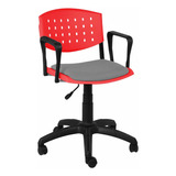 Silla Giratoria Plastico Asiento Tapizado Oficina Escritorio