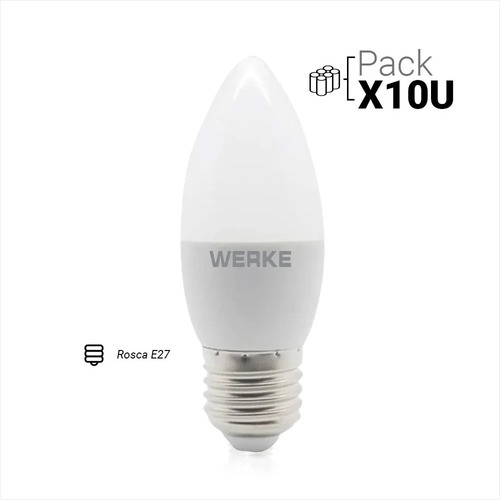 Lámpara Led Vela 5w E27 Guirnaldas - Deco Pack X 10 Unidades Color De La Luz Blanco Frío