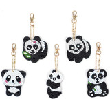 Kit Pintura Con Diamantes 5d Oso Panda Llavero 5 Unidades