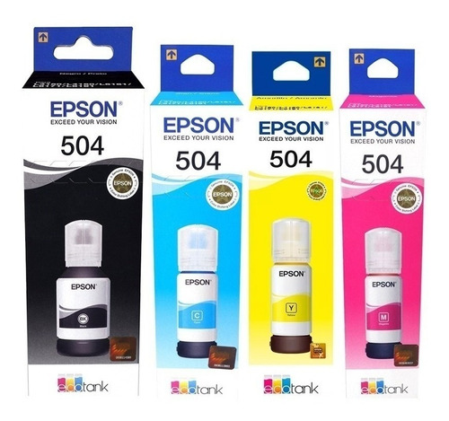 Tinta Epson 504 X4 Colores L4150 L4160 L6161 L6171 L6191