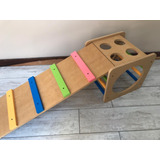 Cubo Y Rampa Montessori De Madera. Juguete Infantil