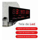 Relógio De Parede Digital Led Grande Lelong