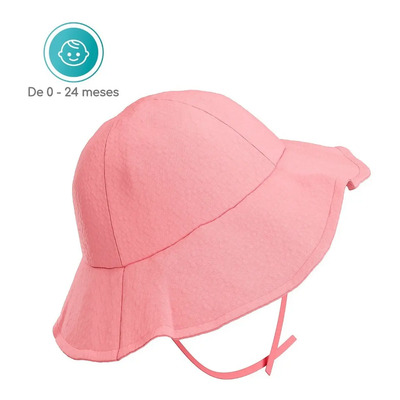 Gorro Sombrero Tiernelle Bebé Niña Rosa Liso Algodón 1 a 6 Años UV Sol | Envío gratis