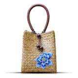 Qtkj Bolso De Playa Para Mujer Bolso De Paja Bordado Bolso D