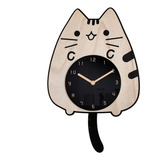Boo Reloj De Madera De Dibujos Animados Con Forma De Gato,