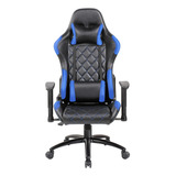 Silla De Escritorio Gamer Reforzada Instto Azul / Negra Rgb