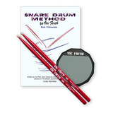 Kit Vic Firth Launch Pad Kit C/ Pad Práctica Palillos Método Color Gris/rojo