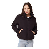 Campera Puffer Mujer Opaca Cuello Alto Abrigada Importada