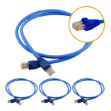 Kit 24 Un Cabo De Rede 1,5m Furukawa Rj45 Cat6 Azul Gigabit