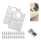 Kit 4 Placa Reparo De Dobradiças Para Móveis Porta Armário