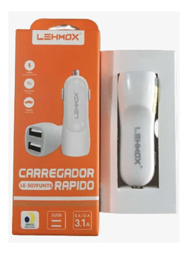 Carregador Tomada 12v Rapido Entrada Dupla Usb Celular 3.1 A