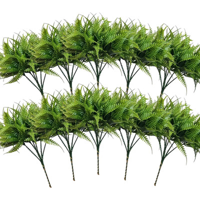 Kit 10 Planta Artificial Samambaia Verde Folhagem Toque Real | Frete grátis