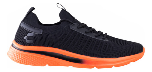 Tenis Charly Ergon Deportivo 1029983 Negro Naranja Original