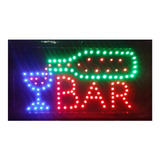 Cartel Led Bar C/ Botella Café Pizza Panchos Empanadas