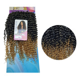 Cabelo Cacheado Nathaly Bio Orgânico Fibra Premium 300g 80cm Cor Preto Ombre Mel