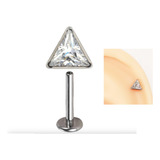 Piercing Labret Helix Conch Triângulo Zircônia 100% Titânio