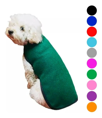 Poncho Polar Liso Abrigo Ropa Capa Para Mascota Talle 6
