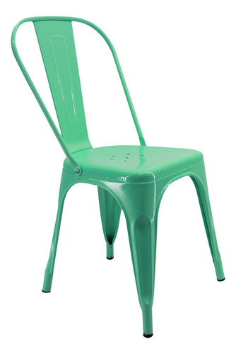 Silla Metálica Para Comedor Cafetería Restaurante + Color De La Estructura De La Silla Verde Menta