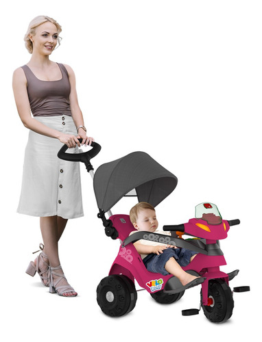 Velobaby Reclinavel C/ Capota Passeio & Pedal (rosa)