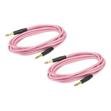 2 Cable Guitarra De Instrumento Eléctrico Trs 1/4'' Rosado