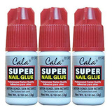 3 Botellas Super Nail Glue Profesional Salon Calidad, Rápido